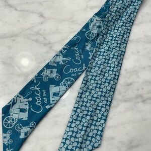 Coach Signature Print slim silk Scarf